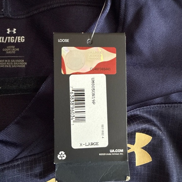 Under Armour Men's Navy and Gold Jersey - Picture 5 of 6